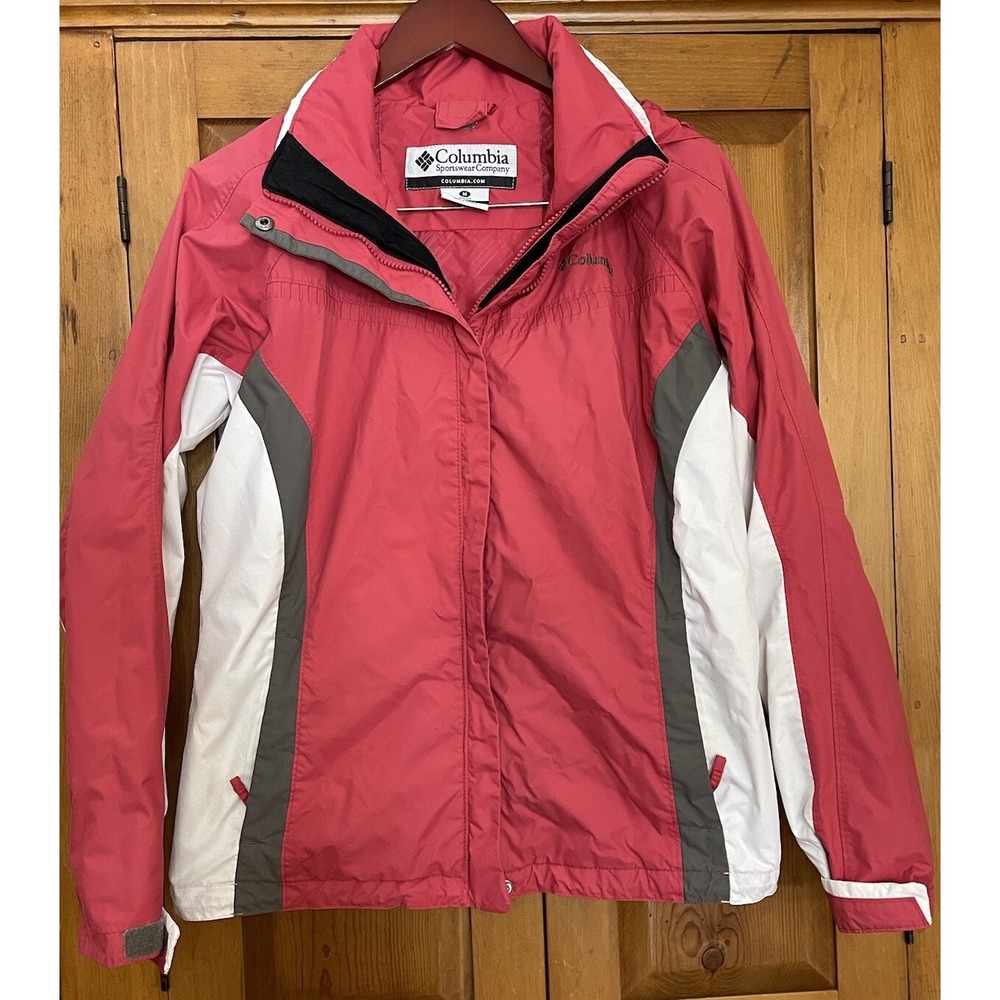 Columbia Jacket Women's Pink Interchange Windbreaker Medium Coat Ski